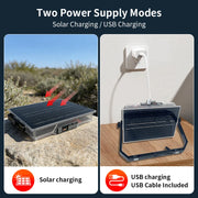 Portable Solar LED Flashlight USB Rechargeable Camping Light with Battery Indicator for Outdoor & Emergency Use