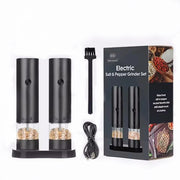 USB Electric Automatic Mill Pepper And Salt Grinder With LED Light Adjustable Coarseness Partner Grinders Kitchen Cooking Tool