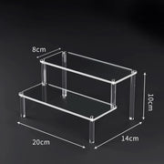 1-5 Tier Acrylic Display Risers Clear Shelf Doll Clay Figurine Display Stand for Desserts Perfume Organizer Showcase W-10