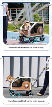 Portable Pet Trolley Case, Fashionable Detachable Dog Trolley Case, Foldable Pet Bag Cat Travel Carrier Bag