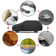 Car Cover Protection Outdoor Exterior Sun Snow UV Winter Summer SUV Sedan Auto Sunshade Dustproof Waterproof Black Silver