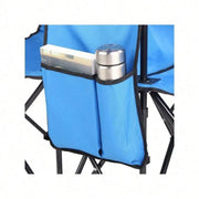 Portable Outdoor 2-Seat Folding Chair With Removable Sun Umbrella Blue, Camping Chair, Beach Essentials