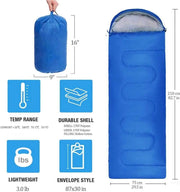 Camping Sleeping Bag Lightweight 4 Season Warm Envelope Backpacking Outdoor Mummy Cotton Winter Sleeping Bag