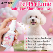 Pet Perfume Spray Rainbow Cotton Candy Scent Long Lasting Deodorizing Pet Safe Odor Neutralizing for Dogs and Cats Grooming