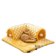 Cat Nest Tunnel Maze Digging Hole Cat Bed Warm for Autumn Winter Suitable All Seasons Removable Washable Pet Winter Blanket
