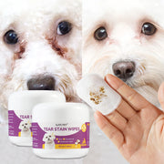 1-Pack Gentle Pet Eye Wipes - Plant Extracts No Irritation Tear Stain Remover for Cats Dogs Portable Eye Care Essentials