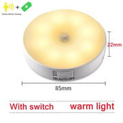 Motion Sensor Light USB Rechargeable Night Light LED Lamp for Kitchen Bedroom Stairs Hallway Cabinet Closet Wardrobe Nightlight