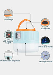 Portable Solar Camping Light Power Bank LED Lanterns With Remote Control Waterproof Outdoor Tent Light Rechargeable Flashlight ﻿