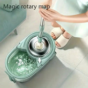 360 Spin Mop And Bucket System Modern Minimalist Green Bucket Stainless Steel Wringer 61 Inch Stainless Steel Handle 2 Microfiber Refills Floor Mop With Wheels Soap Dispenser For Hardwood Tile Floor Spring Cleaning Gift