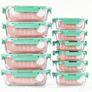 10 Pack Glass Meal Prep Containers, Food Storage Containers With Lids Airtight, Glass Lunch Boxes, Microwave, Oven, Freezer And Dishwasher