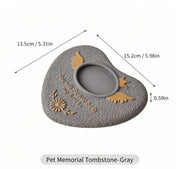 G22 Handmade Pet Memorial Tombstone with Photo Frame Heart Paw Print Portable Grave Marker for Dog Cat Outdoor memorials Gift