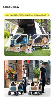 Portable Pet Trolley Case, Fashionable Detachable Dog Trolley Case, Foldable Pet Bag Cat Travel Carrier Bag