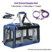 Airline-Approved Medium-Sized Soft-Sided Pet Carriers For Cats And Small Dogs - Durable, Breathable, Foldable Travel Bags With P