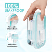 Glass Food Storage Containers Modern Sleek 24 Pcs Set Clear Glass With Light Blue Airtight Snap Lids Leakproof Microwave Oven Safe For Meal Prep Lunch Fruit Pantry Kitchen Storage Housewarming Gift