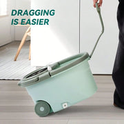 360 Spin Mop And Bucket System Modern Minimalist Green Bucket Stainless Steel Wringer 61 Inch Stainless Steel Handle 2 Microfiber Refills Floor Mop With Wheels Soap Dispenser For Hardwood Tile Floor Spring Cleaning Gift