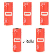 Disposable Pet Poop Bags Dog Poop Bag Bone Dispenser with Leash Clip Puppy Dog Products Supplies 5Roll(75Pcs) Bags