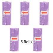 Disposable Pet Poop Bags Dog Poop Bag Bone Dispenser with Leash Clip Puppy Dog Products Supplies 5Roll(75Pcs) Bags