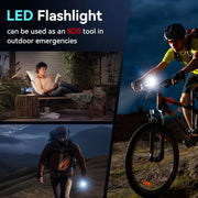 10000mAh Waist Fan Portable Handheld Hanging Neck Fan Ultra-Strong Wind with Phone Charging LED Light For Outdoor Camping Travel