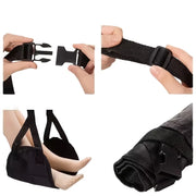 1 travel accessory: Portable and simple travel aircraft footrest, adjustable travel safety belt, lightweight hammock footrest