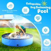 Portable Dog Pool, Foldable Pet Swimming Tub, Anti-Slip Collapsible Pet Bathtub, Hard Plastic Bath Pool for Pets Dogs and Cats