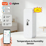 Tuya Zigbee Smart Temperature Humidity Sensor Indoor Hygrometer Thermometer Home Automation Real-time Data Works With Alexa