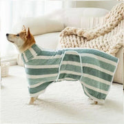 High Quality Water Absorption Dog Bathrobe Quick Drying Microfiber Bath Towels Thickened Stripe Pet Drying Coat Corgi