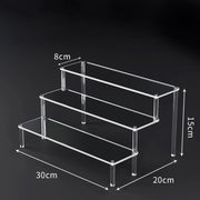 1-5 Tier Acrylic Display Risers Clear Shelf Doll Clay Figurine Display Stand for Desserts Perfume Organizer Showcase W-10