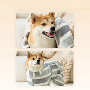 High Quality Water Absorption Dog Bathrobe Quick Drying Microfiber Bath Towels Thickened Stripe Pet Drying Coat Corgi