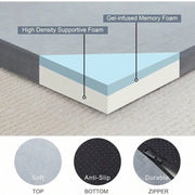 2.5 Inch Memory Foam Camping Pad, Waterproof Roll Up Sleeping Pad For Adults, Comfortable Thick Floor Sleeping Mats For Car Truck Tent With Removable Travel Bag