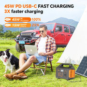 Gaiaray 500W 300W Portable Power Station 460.8Wh LiFePO4 Battery Charging Station 110V Solar Generator Emergency Power Bank for Camping Travel