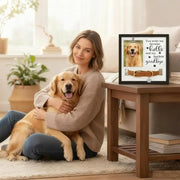 Pet Memorial Frame with Collar Holder Wooden Pet Picture Frame Loss of Dog Sympathy Gift Tabletop Decor Cat Dog Passing Away