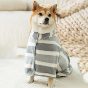 High Quality Water Absorption Dog Bathrobe Quick Drying Microfiber Bath Towels Thickened Stripe Pet Drying Coat Corgi