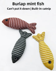 Cat Toys Saury Fish Crinkle Sound Soft and Durable Interactive Kitten Kicker for Indoor Kitty Exercise for All Breeds