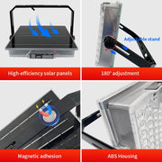 Portable Solar LED Flashlight USB Rechargeable Camping Light with Battery Indicator for Outdoor & Emergency Use
