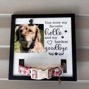 Pet Memorial Frame with Collar Holder Wooden Pet Picture Frame Loss of Dog Sympathy Gift Tabletop Decor Cat Dog Passing Away