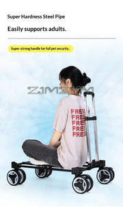 Portable Pet Trolley Case, Fashionable Detachable Dog Trolley Case, Foldable Pet Bag Cat Travel Carrier Bag