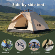 PAKICETUS 2-4 Person Automatic Pop Up Camping Tent, Instant Quick Setup Portable Windproof Tent, Lightweight Backpacking Shelter for Outdoor Travel Hiking Picnic