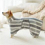 High Quality Water Absorption Dog Bathrobe Quick Drying Microfiber Bath Towels Thickened Stripe Pet Drying Coat Corgi