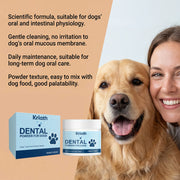 Natural Pet Oral Care Powder for Dog Teeth Cleaning to Freshen Breath and Soothe Gums with Probiotics for Gut Health Pet Clean