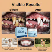 Natural Pet Oral Care Powder for Dog Teeth Cleaning to Freshen Breath and Soothe Gums with Probiotics for Gut Health Pet Clean