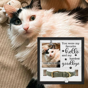 Pet Memorial Frame with Collar Holder Wooden Pet Picture Frame Loss of Dog Sympathy Gift Tabletop Decor Cat Dog Passing Away
