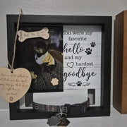 Pet Memorial Frame with Collar Holder Wooden Pet Picture Frame Loss of Dog Sympathy Gift Tabletop Decor Cat Dog Passing Away