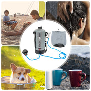12L Portable Camping Shower Bag Outdoor Camping Tourism Shower Bag Folding Solar Water Bag Hose Showers for Hiking Backpacking T