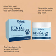 Natural Pet Oral Care Powder for Dog Teeth Cleaning to Freshen Breath and Soothe Gums with Probiotics for Gut Health Pet Clean