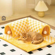 Cat Nest Tunnel Maze Digging Hole Cat Bed Warm for Autumn Winter Suitable All Seasons Removable Washable Pet Winter Blanket