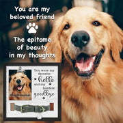 Pet Memorial Frame with Collar Holder Wooden Pet Picture Frame Loss of Dog Sympathy Gift Tabletop Decor Cat Dog Passing Away