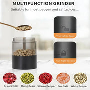 USB Electric Automatic Mill Pepper And Salt Grinder With LED Light Adjustable Coarseness Partner Grinders Kitchen Cooking Tool