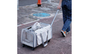 Pet Stroller Suitcase Telescopic Handle Pet Carriage Mesh Panels Animal Transport Cart Top Opening Ventilated for Outdoor Travel