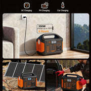 Gaiaray 500W 300W Portable Power Station 460.8Wh LiFePO4 Battery Charging Station 110V Solar Generator Emergency Power Bank for Camping Travel