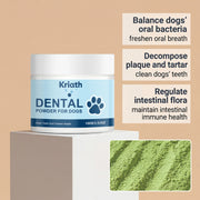 Natural Pet Oral Care Powder for Dog Teeth Cleaning to Freshen Breath and Soothe Gums with Probiotics for Gut Health Pet Clean